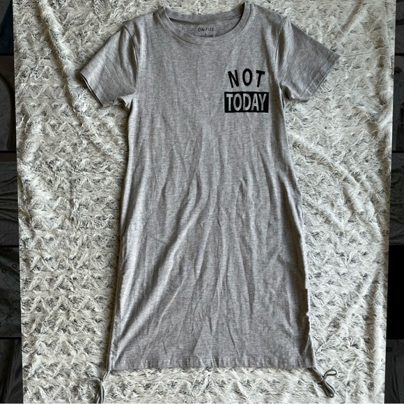 On Fire Dresses & Skirts - On Fire gray T-shirt dress with ruche sides